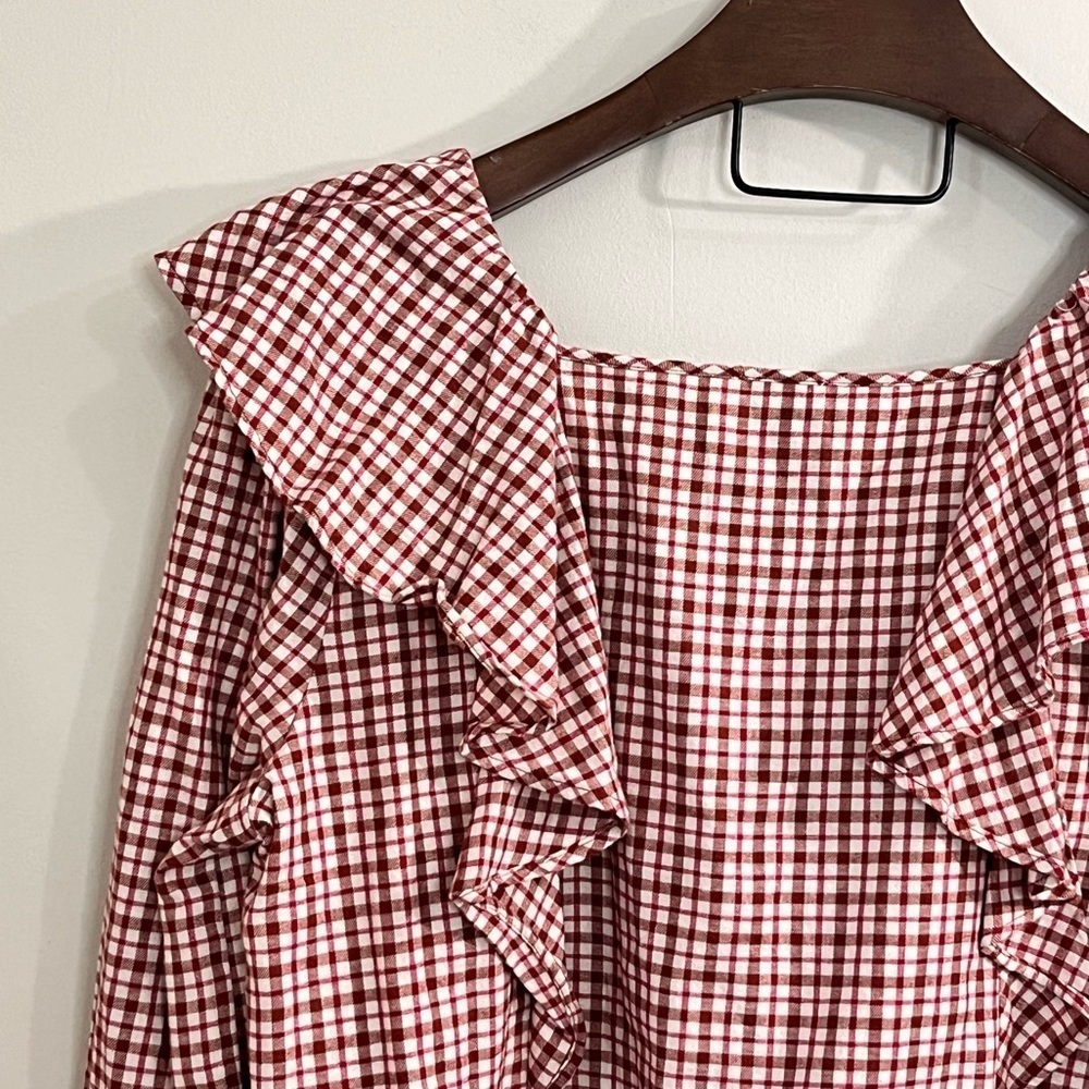J. Crew Factory Square Neck Ruffle Top - Picture 6 of 13